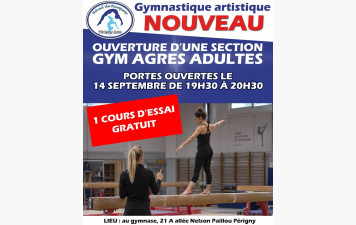 lundi 14 septembre journée d'essai à 19h30 gym aux agrès adultes